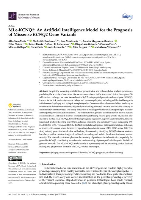 Pdf Mle Kcnq2 An Artificial Intelligence Model For The Prognosis Of