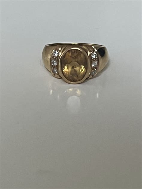 Proantic Bague Or Jaune Citrine Diamants