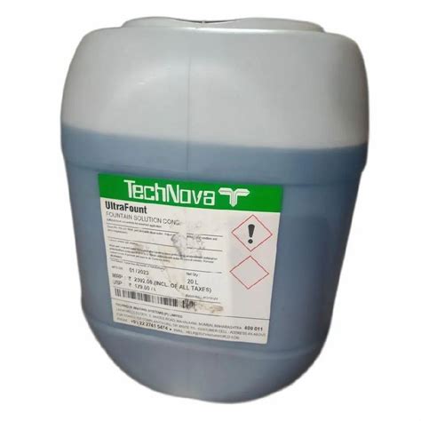 Resin 20L Technova Ultra Fount Cleaning Chemical For Printing Industry