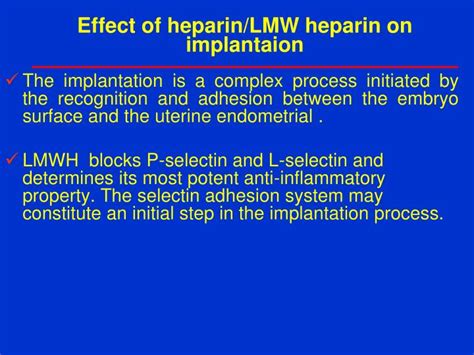 Ppt Low Molecular Weight Heparin And Recurrent Implantation Failure