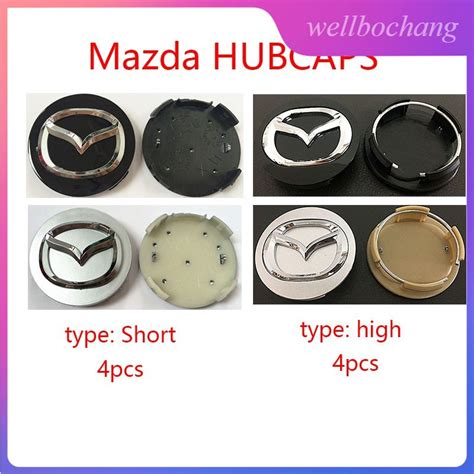 Ready Stock4pcs 56mm Mazda Wheel Center Hub Cap Cover Emblem Wheels