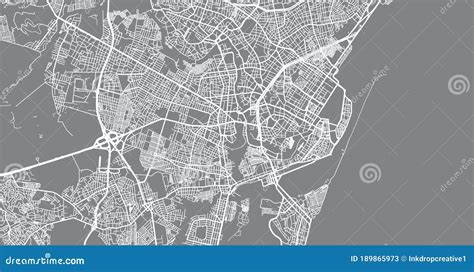 Recife Brazil Black And White High Resolution Vector Map Royalty Free