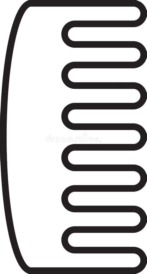 Black Line Hairbrush Icon Isolated On White Background Comb Hair Sign