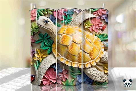 D Sea Turtle Tumbler Wrap Png Graphic By Pandastic Creative Fabrica