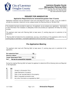 Fillable Online Lawrenceks Annexation Request City Of Lawrence