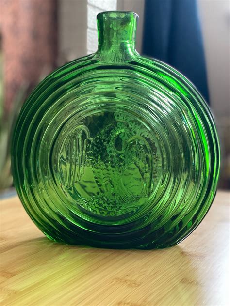 Vintage Empoli Rossini Green Glass Decanter Eagle Italian Glass Mcm Etsy