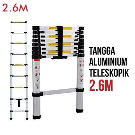 Jual Blackfoot Tangga Lipat Aluminium Teleskopik 2 6M Single Telescopic