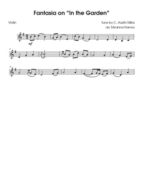 In The Garden Hymn Violin Sheet Music Fasci Garden