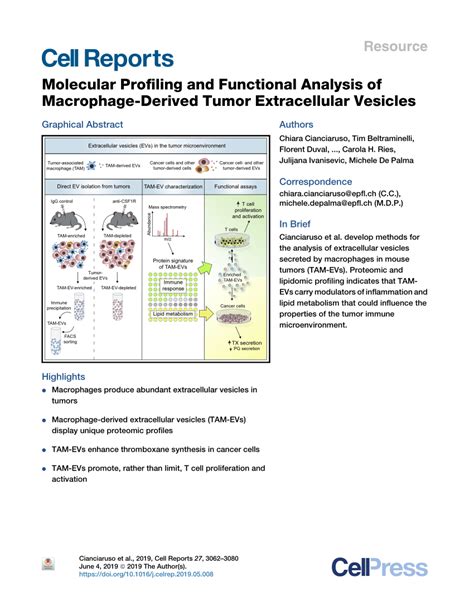 Pdf Molecular Profiling And Functional Analysis Of Macrophage Derived