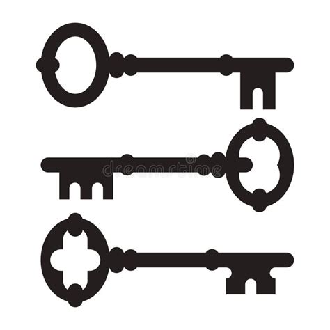 Old key silhouette set stock vector. Illustration of antique - 35456961