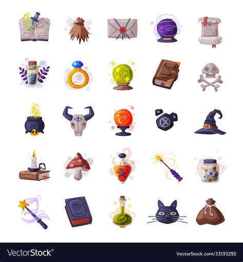 Collection Occult Objects For Mystic Rituals Vector Image