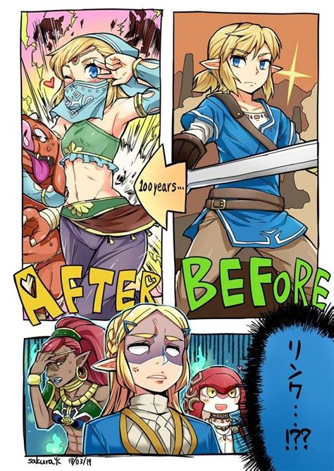 The Difference 100 Years Makes The Legend Of Zelda Breath Of The Wild Zelda Personajes