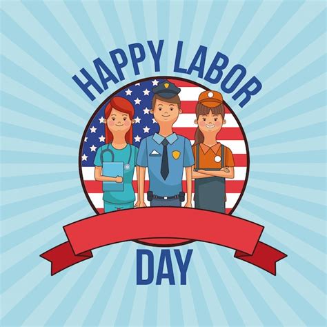 Premium Vector Happy Labor Day Card