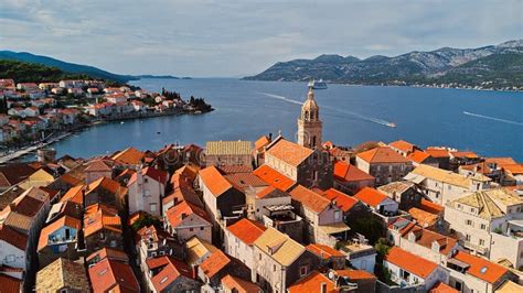 Croatia, Korcula Island. Aerial Photography. Stock Image - Image of ...