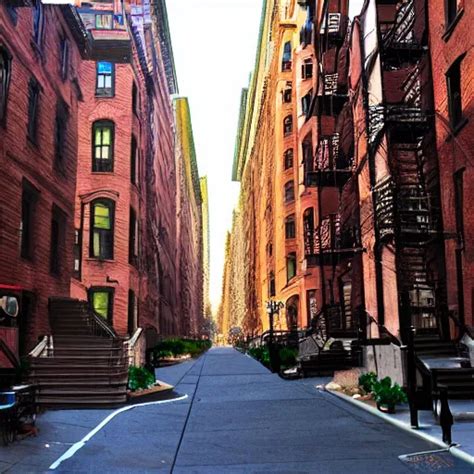 Nyc Upper West Side City Street Brownstones Stable Diffusion Openart