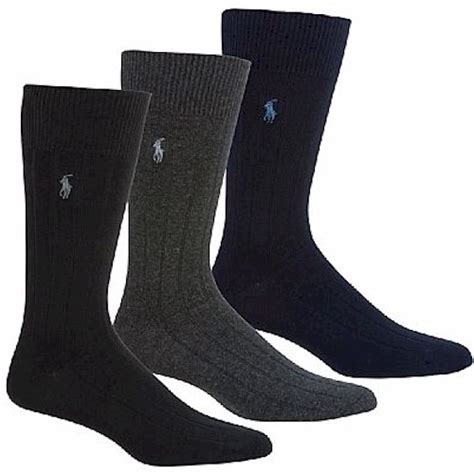 Polo Ralph Lauren Mens 3 Pairs Rib Dress Trouser Socks