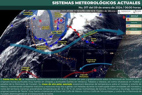 El Frente Frío 25 Ocasionará Lluvias Muy Fuertes En Chiapas Y Fuertes En Oaxaca Tabasco Y