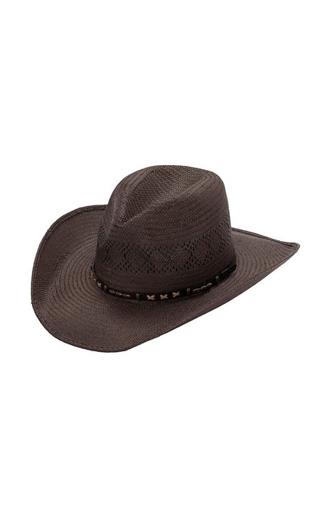 Cavenders Dark Brown Soft Bangora Vent Straw Cowboy Hat Dbsbvp136