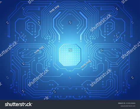 Blue Computer Chip Vector Illustration Stock Vector (Royalty Free ...