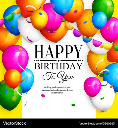 Happy Birthday Greeting Card Royalty Free Vector Image