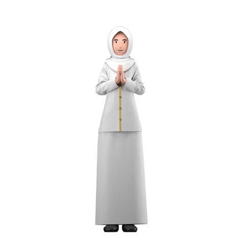 Premium Psd Muslim Woman Hijab Happy Eid Ramadan Mubarak