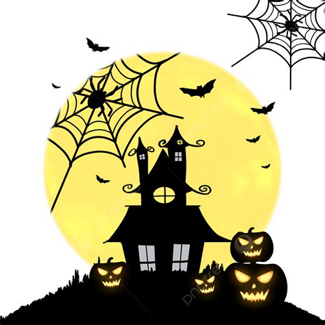 Halloween Castle White Transparent Halloween Moon Joy Castle