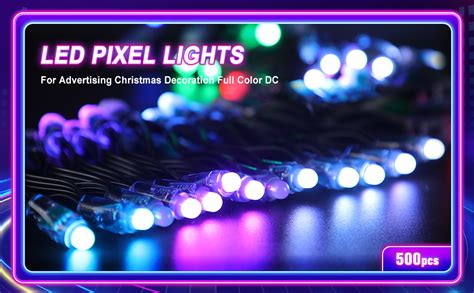 Baquler 250 Pcs Ws2811 Rgb Led Pixels Light 12 Mm Diffused Digital String Lights