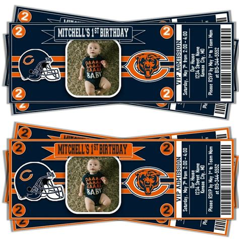 Chicago Bears NFL Football Photo NFL football Ticket Horizontal