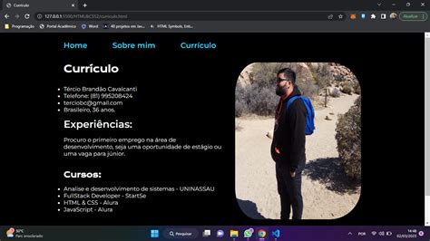 Projeto Desafio P Gina De Curr Culo Html E Css Cabe Alho Footer E