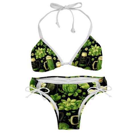 Saint Patrick S Day Detachable Sponge Adjustable Strap Bikini Set Two Pack Great For All Scenes