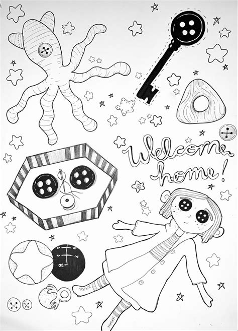 Coraline Tattoos Coraline Tattoo Cartoon Coloring Pages Coraline