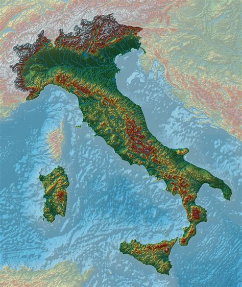 Mapa Geográfico De Italia Topografía Y Características Físicas De Italia