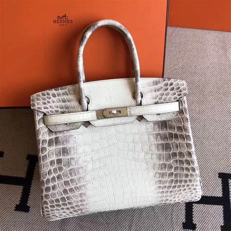 Hermes Himalaya Color Crocodile Leather Birkin 30cm Tote Bag - HoooBags.com