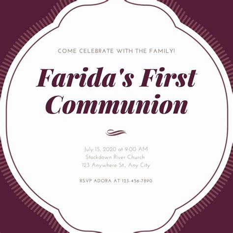 Free custom printable First Communion invitation templates | Canva