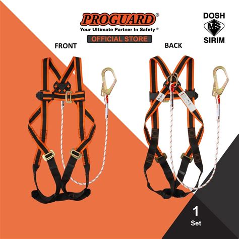 Proguard Full Body Harness Lite 1 D Ring Single Kernmantle Lanyard