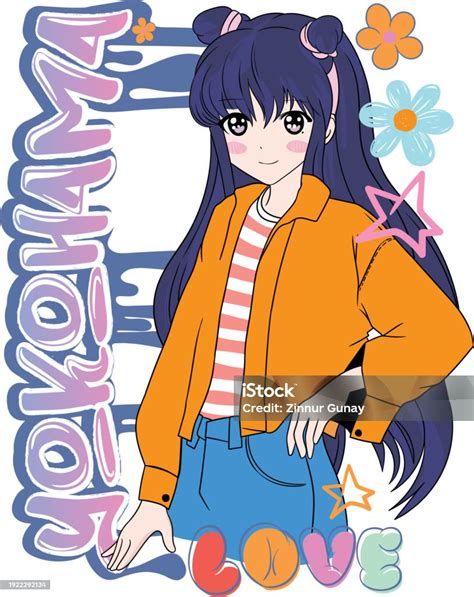vector illustration  anime character stock illustration stock