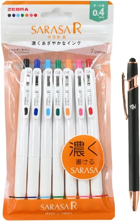 Amazon Zebra Pen Sarasa R 0 4mm Gel Retractable Ink Pens 7 Colors