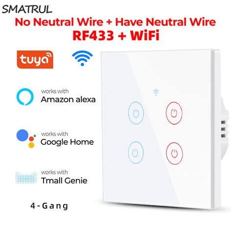 Smatrul Tuyasmart Life Wifi Smart Switch Wall Light Switches No Neutral Tech Games N Lights