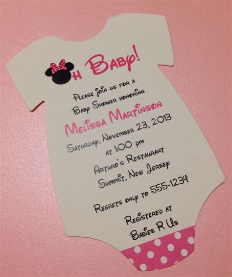 Customized Minnie Mouse Baby Shower Invitations Baby Shower Invitations