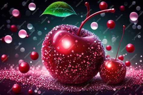 Premium Ai Image Cherry Glitter Background