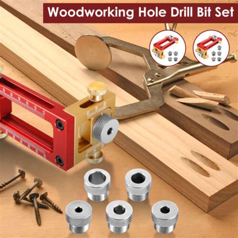 Dowel Jig Kit Aluminum Alloy In Drill Hole Guide Jig Adjustable