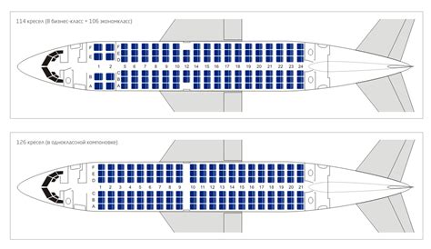 Схема салона Boeing 737-500 UTair. Лучшие места в самолете