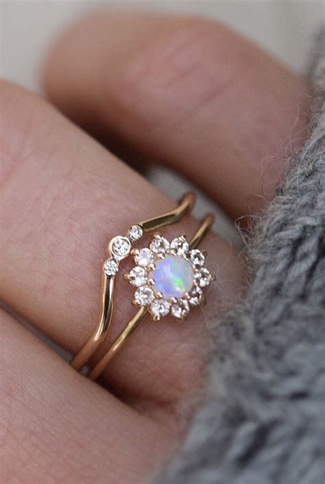 Opal Engagement Ring Australian Fire Opal Diamond Ring Etsy Artofit