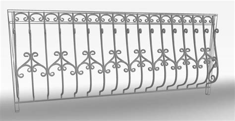 Wrought Iron Balcony Railing 3d Model Gltf Obj 3d Model Cgtrader