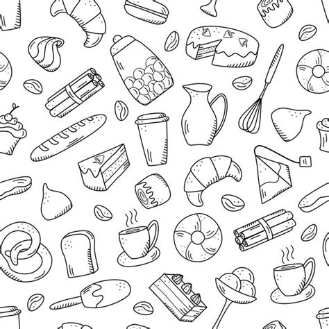 Sweet Snacks And Pastries Vector Pattern