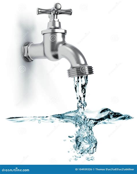 Water Tap On White Stock Illustration Illustration Of Flow 104939326