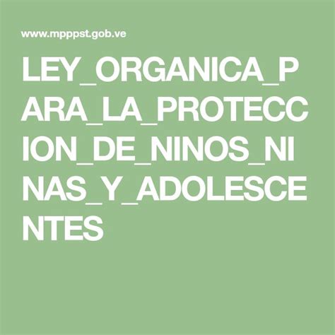 Leyorganicaparalaprotecciondeninosninasyadolescentes