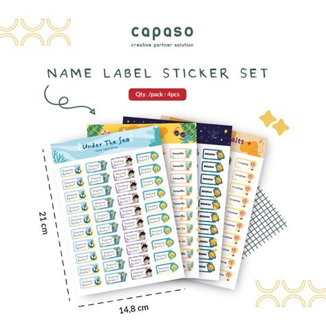 Jual Sticker Label Nama Label Name Lucu Aesthetic Custom Waterproof