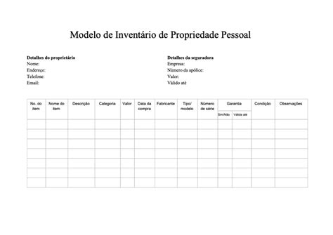 Modelo De Inventário Gratuito Baixar Exemplo De Lista De Inventário