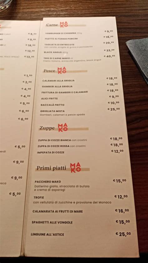 Menu Da Mako Pizza E Cucina Ristorante San Prisco Viale Europa